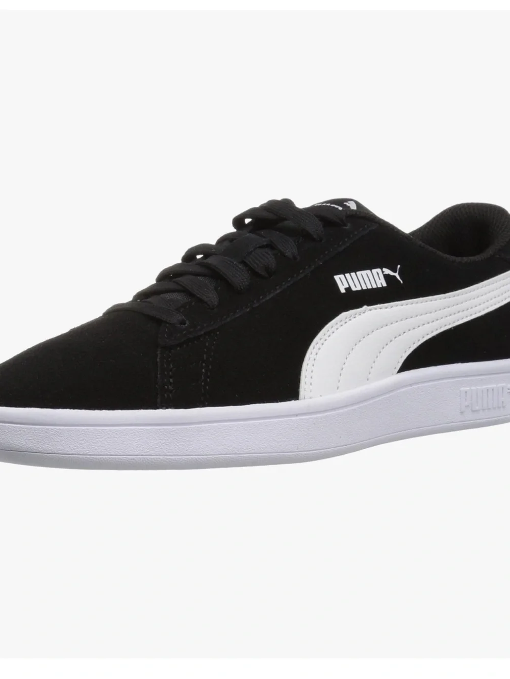 PUMA Unisex Kid's Smash v2 Suede Court Sneakers Black/White Size 4.5